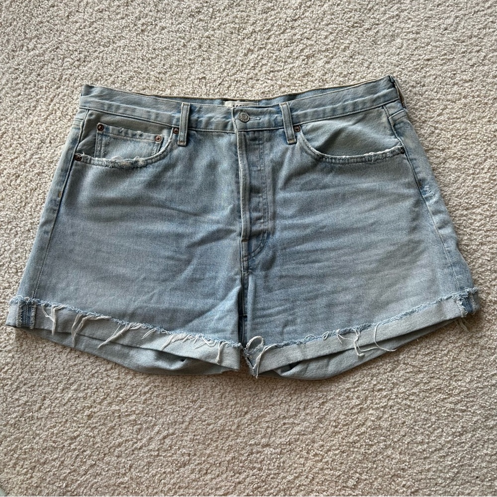 AGOLDE Parker Cuff Denim Shorts Women’s Size 31 Light Wash